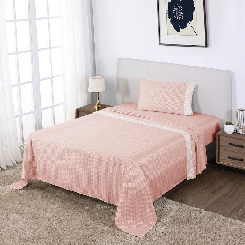 Anne Klein Westhill Dot 4-Piece Cotton Sateen Sheet Set