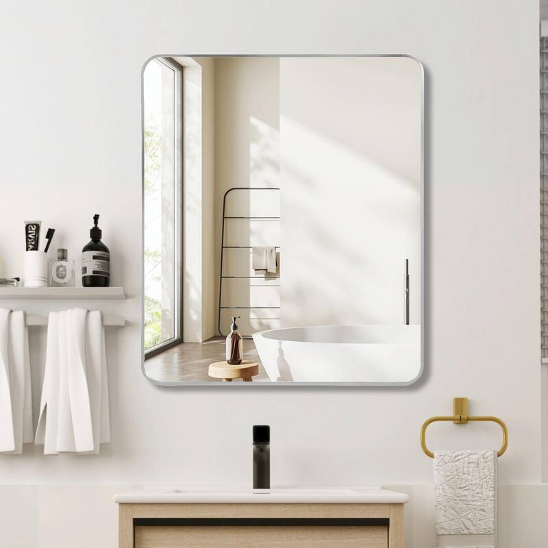 Rectangular Bathroom Wall Mirror - Silver - 30 "x36"