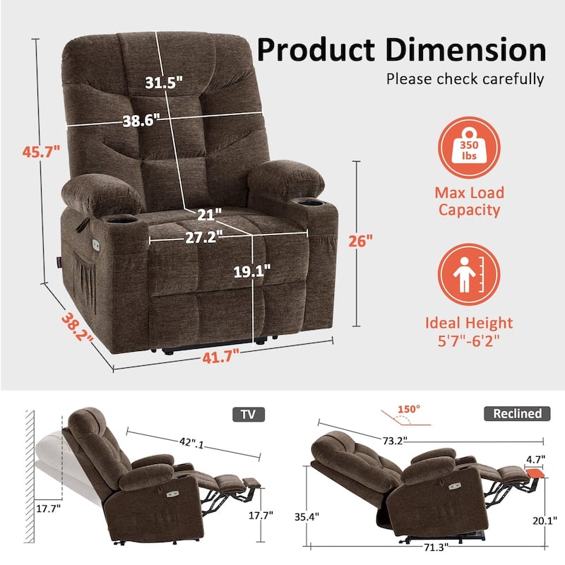 Power Lift Recliner Chair for Elderly, Fabric