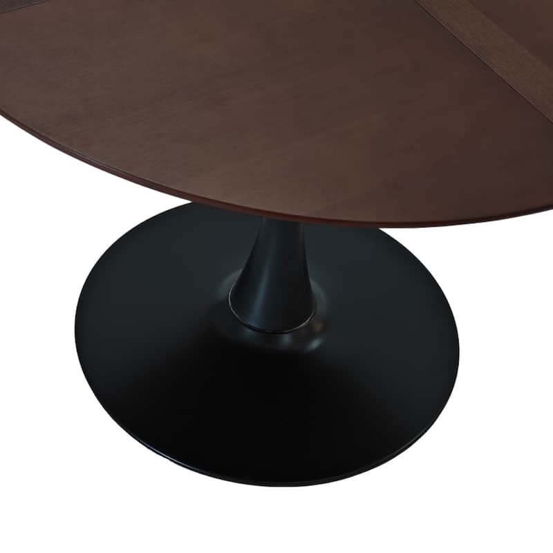 Modern Round Dining Table,Four Patchwork Tabletops
