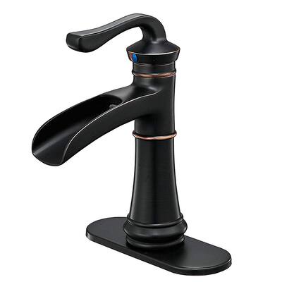 Oil-Rubbed Bronze Bathroom Sink Faucet with Single Lever Handle