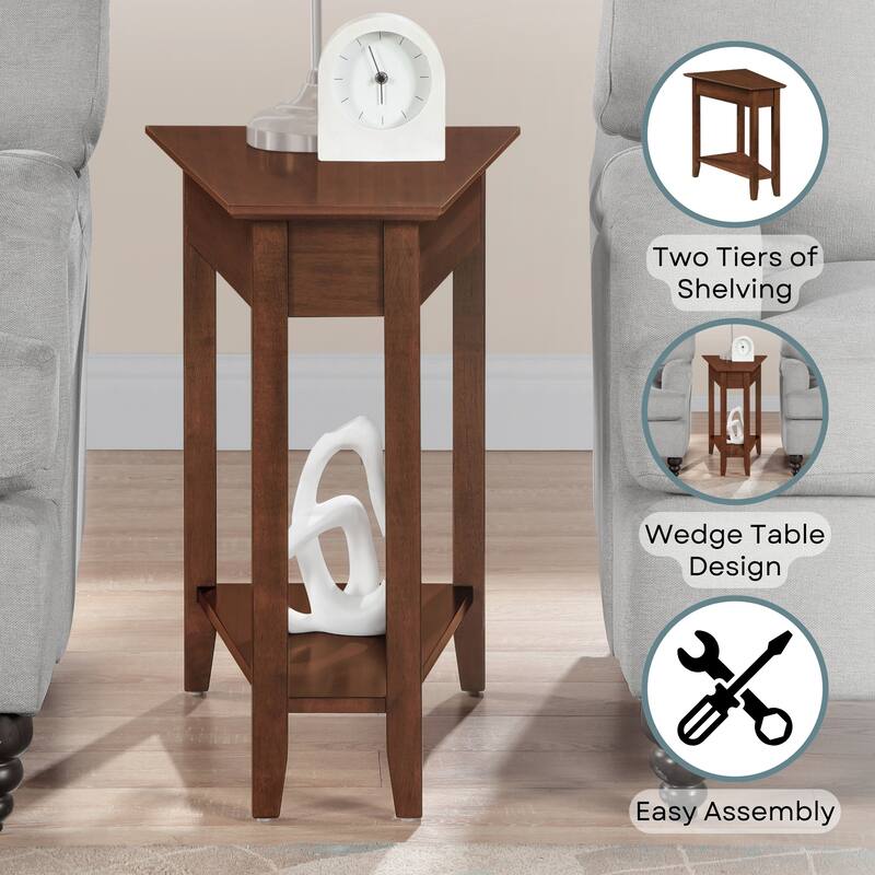 Convenience Concepts American Heritage Wedge End Table with Shelf