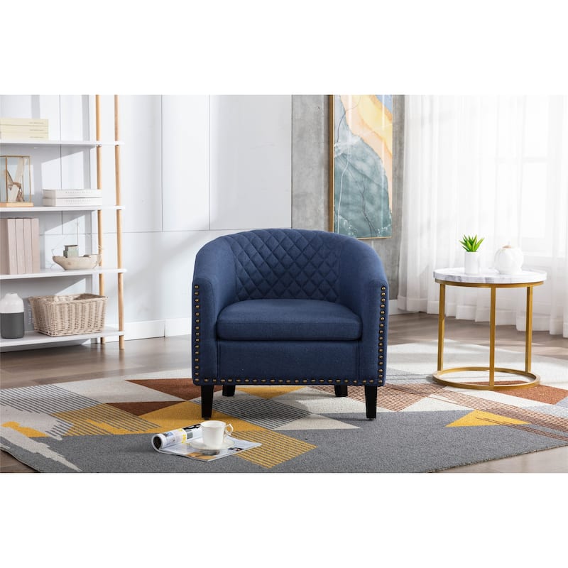 Club Chairs with nailheads and solid wood legs