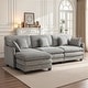preview thumbnail 65 of 66, MCombo 111.8'' Modular Sectional Sofa Couch with Reversible Ottoman for Living Room, L Shaped Sofa, FSC Certified Single Ottoman - Grey