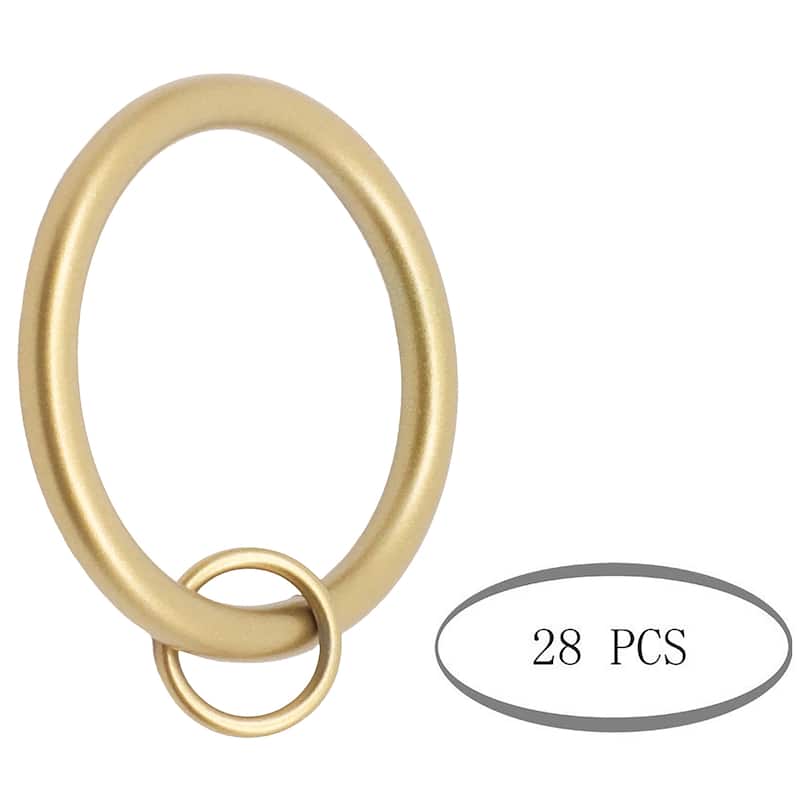 Meriville 1.5-Inch Inner Diameter Metal Curtain Rings with Eyelets
