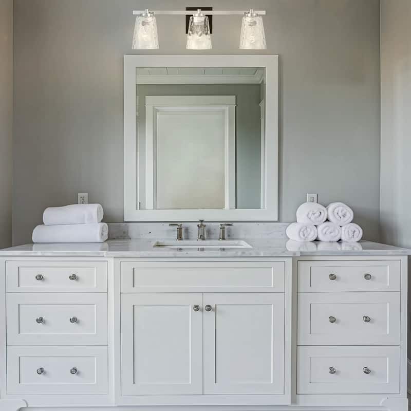 Modern Radiance 3-Light Nickel Vanity Light - 22.8"L x 5.9"W x 7.5"H