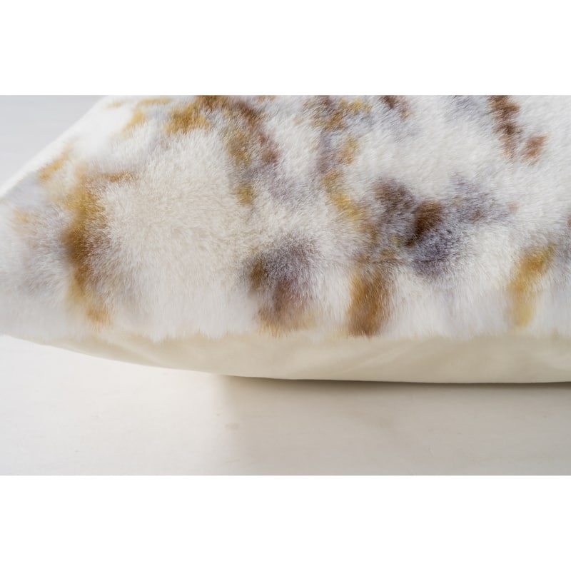 Faux Rabbit Fur Printed Pillow