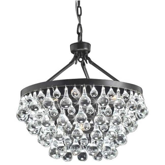 5-light Crystal Drop Tier Chandelier - Black