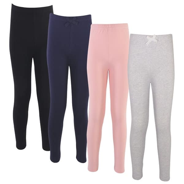 slide 1 of 1, Touched by Nature Baby Organic Cotton Leggings 4pk, Solid Pink Navy 0-3 Months - Solid Pink Navy