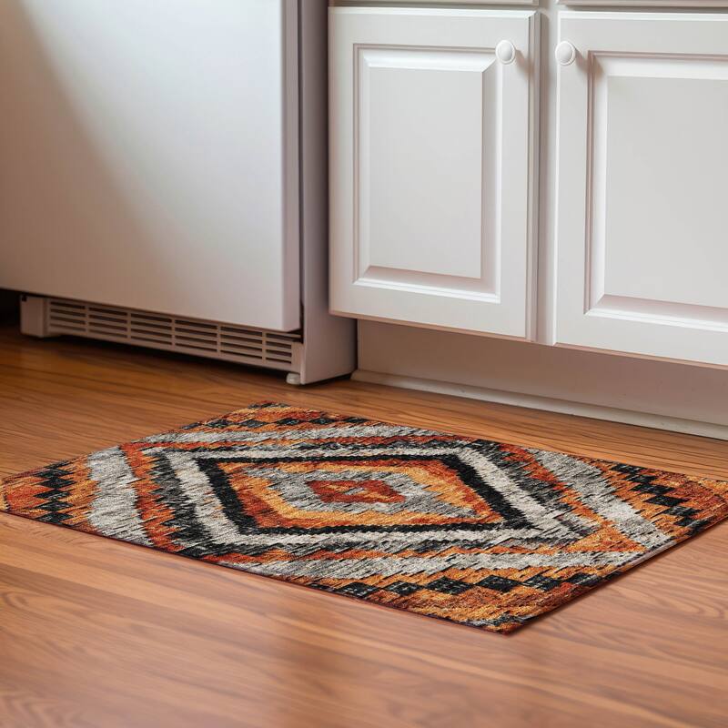 Premium Washable Super Soft Moroccan Mayfield Rug - Terracotta - 1'8" x 2'6"