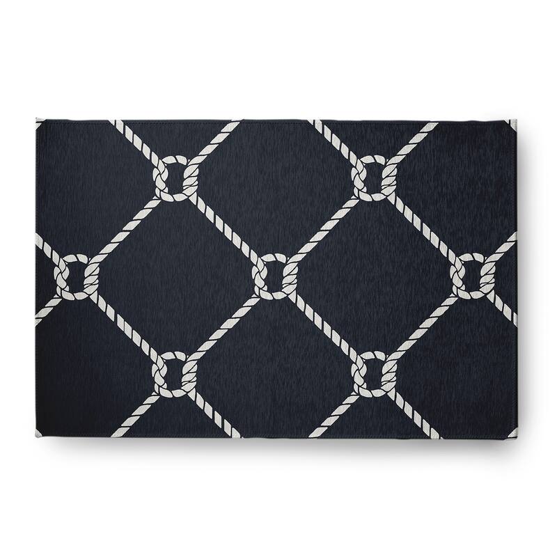 Ahoy Nautical Chenille Rug - Shark Blue - 4' x 6'