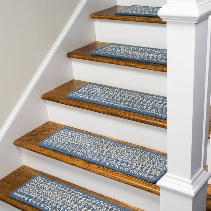SET13 Monterey Braided Reversible Wool Stair Treads Bed Bath