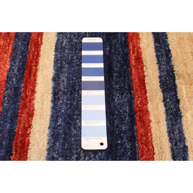 ECARPETGALLERY Hand-knotted Peshawar Ziegler Navy, Red Wool Rug - 4'3 x 5'10