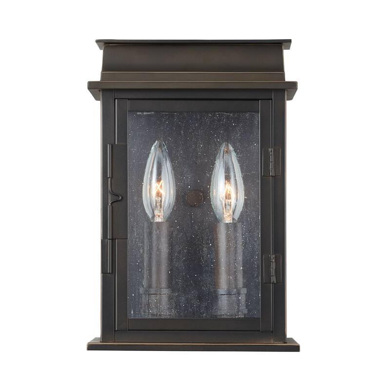 Bolton Oiled Bronze Outdoor Wall Lantern w/ Antiqued Glass