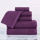 preview thumbnail 33 of 97, Superior Soho Ribbed Cotton 6-Piece Assorted Towel Set Purple