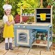 preview thumbnail 2 of 7, 2-In-1 Outdoor Mud Kitchen with 2 Simulated Stoves and Removable Sink - 31.5 x 19.5 x 37 inch (L x W x H)