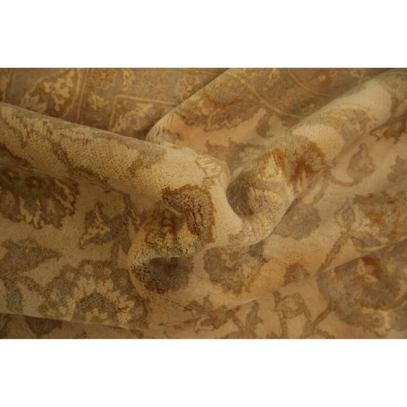 Hand Knotted Oriental 100% Wool Carpet Traditional All-Over Yellow & Gold Peshawar Area Rug - 10' 3'' X 7' 10''