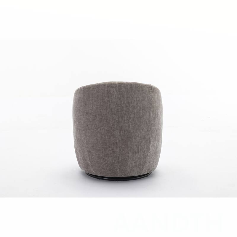 Chenille Swivel Barrel Chair