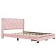 preview thumbnail 4 of 14, Queen Size Upholstered Platform Bed with Padded Headboard and Two Storage Drawers