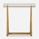 preview thumbnail 1 of 5, Thick Crystal Top End Accent Table - 24" - Antique Gold