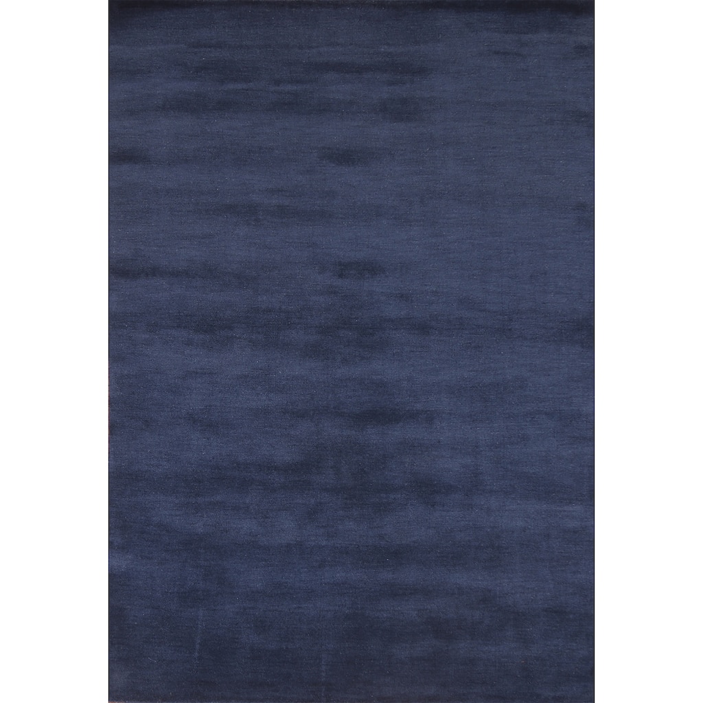 Blue Contemporary Gabbeh Oriental Area Rug Hand-knotted Wool Carpet - 5'5" x 7'10"