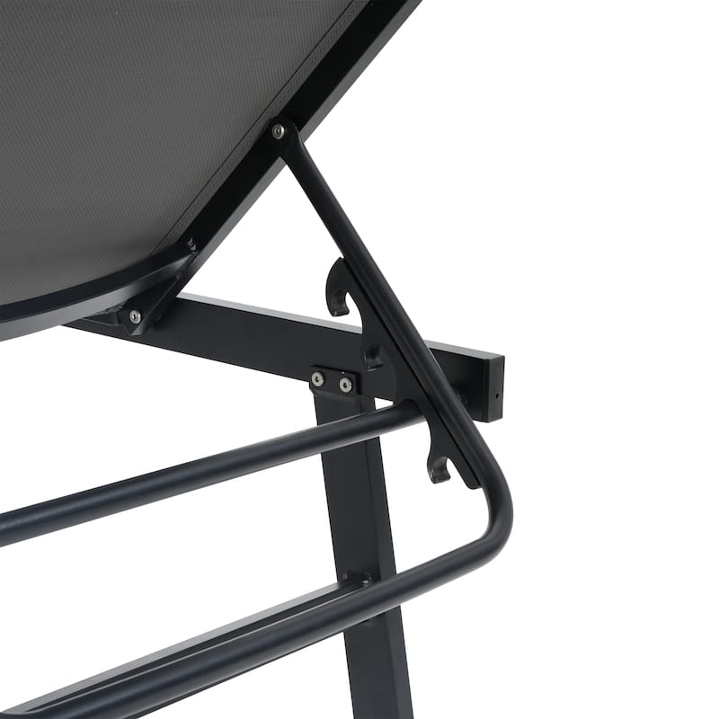 Waterloo Outdoor Mesh and Aluminum Chaise Lounge with Side Table (Set of 4) by Christopher Knight Home