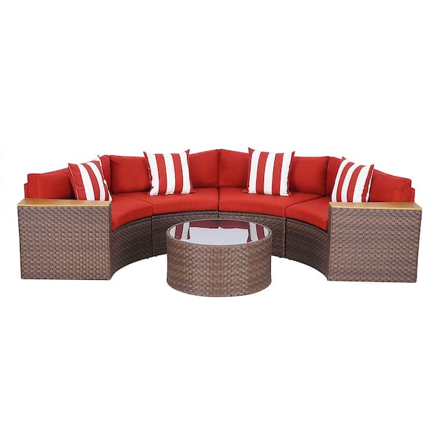 Nuon Wicker Outdoor 5-piece Sectional Set by Havenside Home