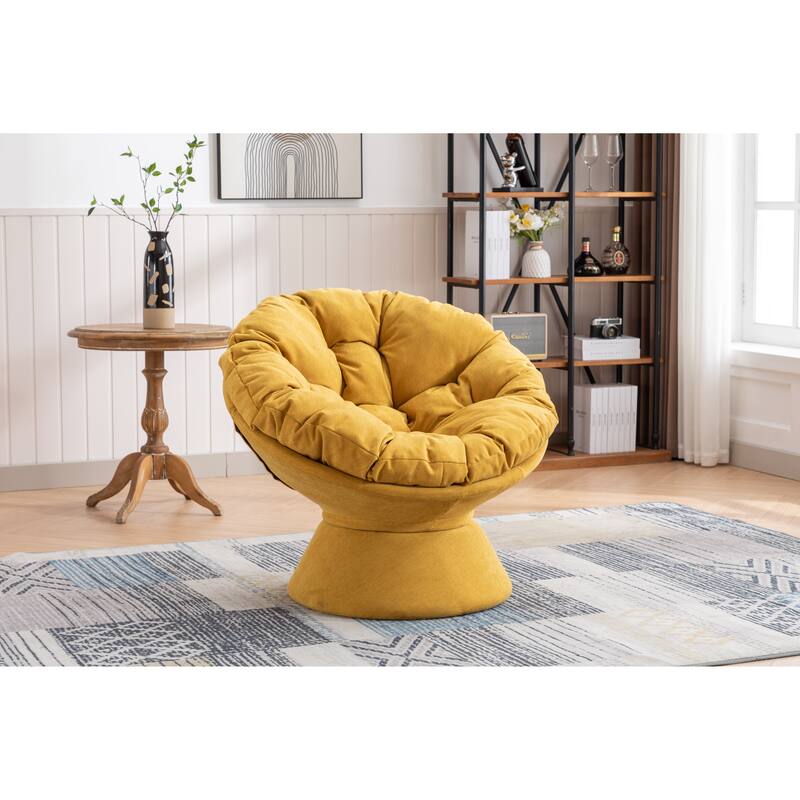 Oversized Swivel Accent Chair, 360-Degree Swivel Barrel Chair, Papasan Chair for Living Room and Bedroom Comfort