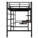 preview thumbnail 4 of 10, Full Loft Bed with Desk & Shelves, Black