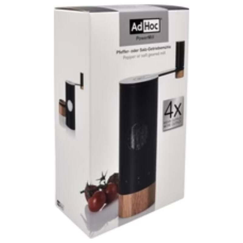 AdHoc Powermill Stainless Steel Geared Pepper or Salt Mill