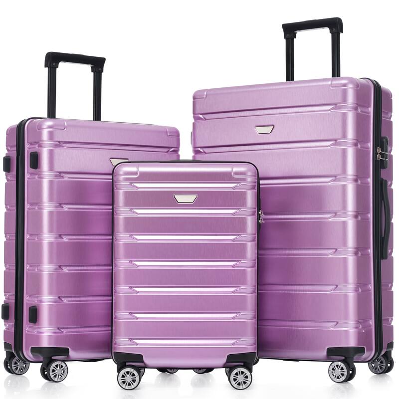 Stylish 3 Piece Hardshell Luggage Set with TSA Lock, Spinner Wheels and Spacious Interior for Travel