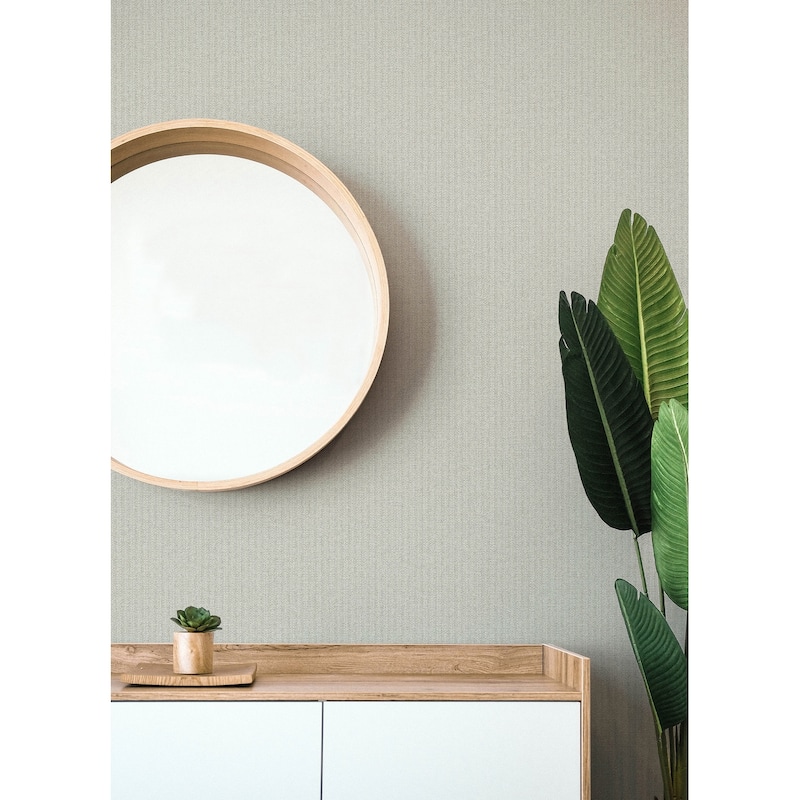 A-Street Prints Lawndale Taupe Textured Pinstripe Wallpaper