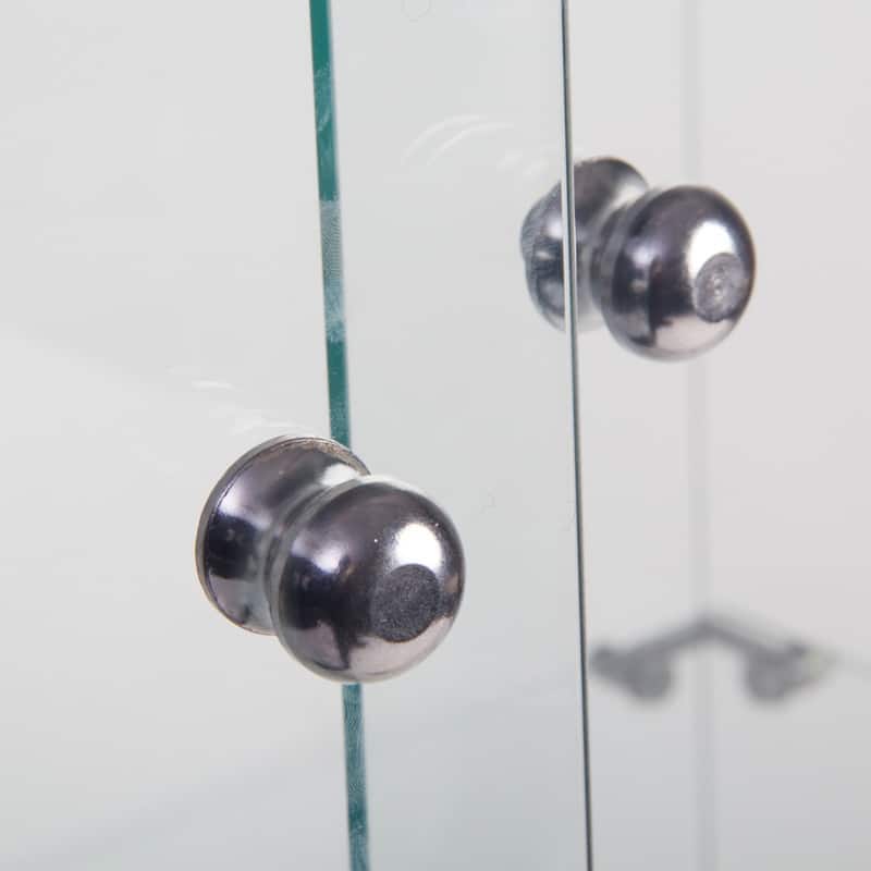 Two-door Glass Display Cabinet 2 Shelves with Door