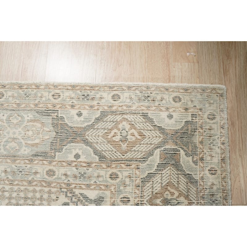 Hand-Knotted Wool Plush Flatweave Loom Rug, 6' x 9', Ivory Area Rug, Luxurious Handcrafted Soft Texture for Bedrooms - L