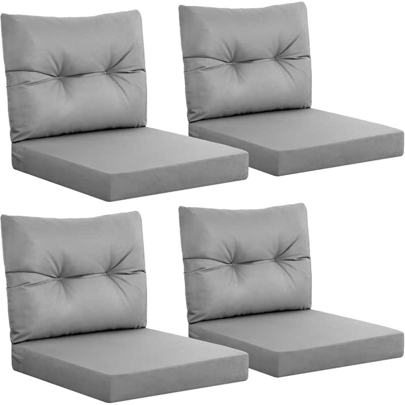 WINSOON 24x24 Inch Outdoor Deep Seat Cushion Set,Waterproof and Resistant Set Of 4 - Dark Grey