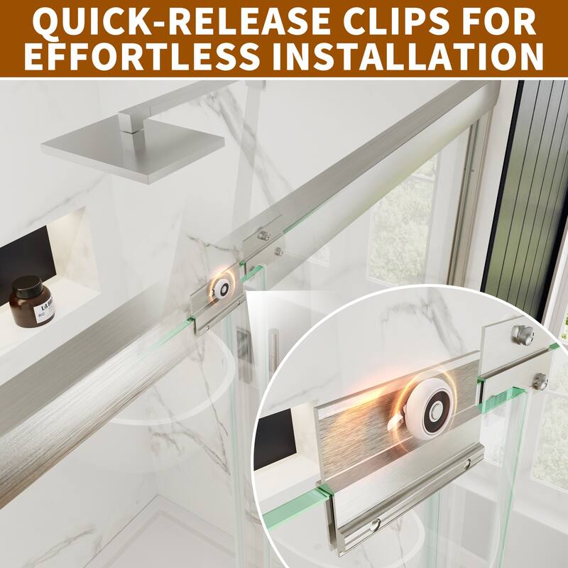 Modland 50-54''x 70'' Glass Shower Door - 50''-54''x 70''