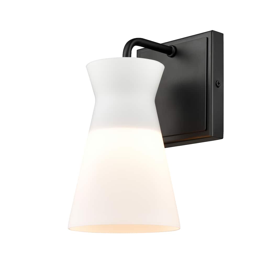 Elk Home Brookville Matte Black With Opal Glass 1 Light Vanity Light