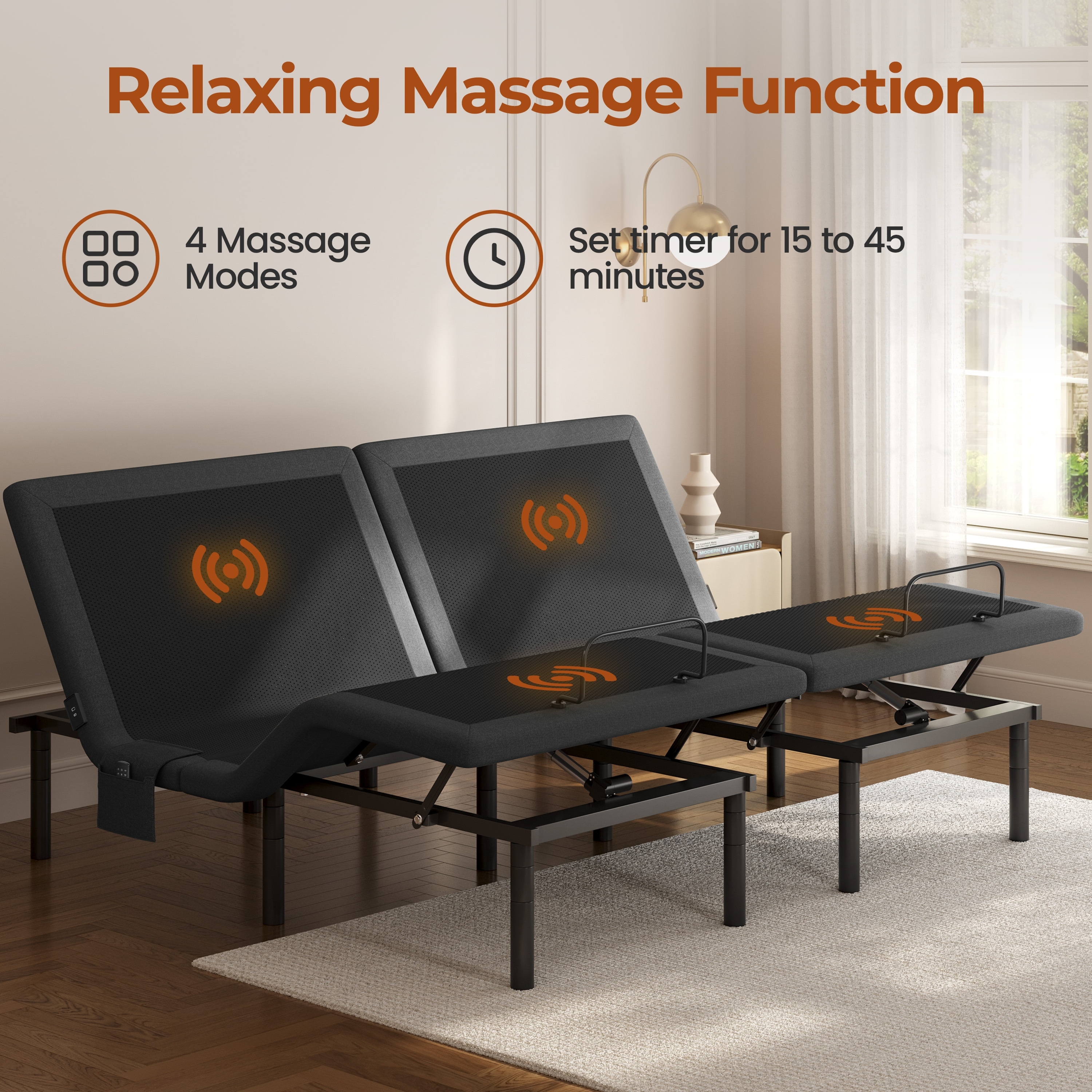 Yaheetech Upholstered Adjustable Twin XL/Queen/ Split King Size