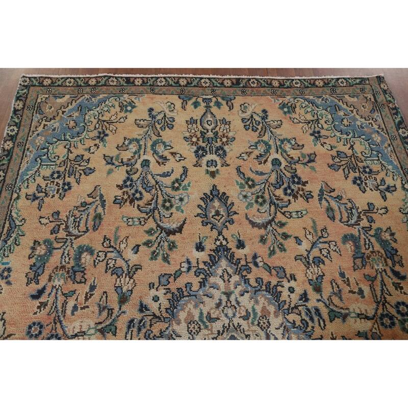 Hand Knotted Oriental 100% Wool Carpet Traditional Floral Oranges & Rust Hamedan Area Rug - 8' 3'' X 5' 2''