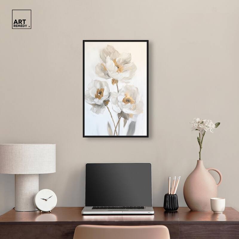 Silvered Flora II Canvas by Art Remedy