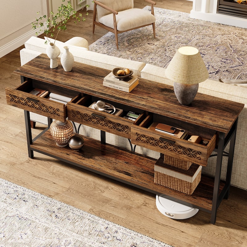 70.9 Inches Console Table with Drawers for Entryway