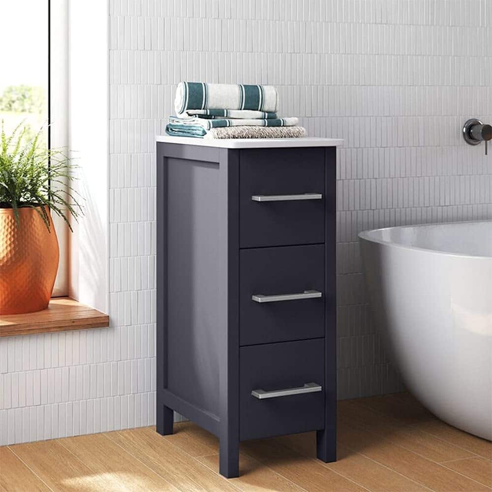 Vanity Art 12-Inch Bathroom Vanity Cabinet 3 Drawer Side Storage Organizer Freestanding Single Vanity Bedroom/Bathroom/Entryway