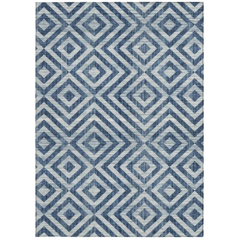 HomeRoots Geometric Transitional Rectangle Outdoor Rug