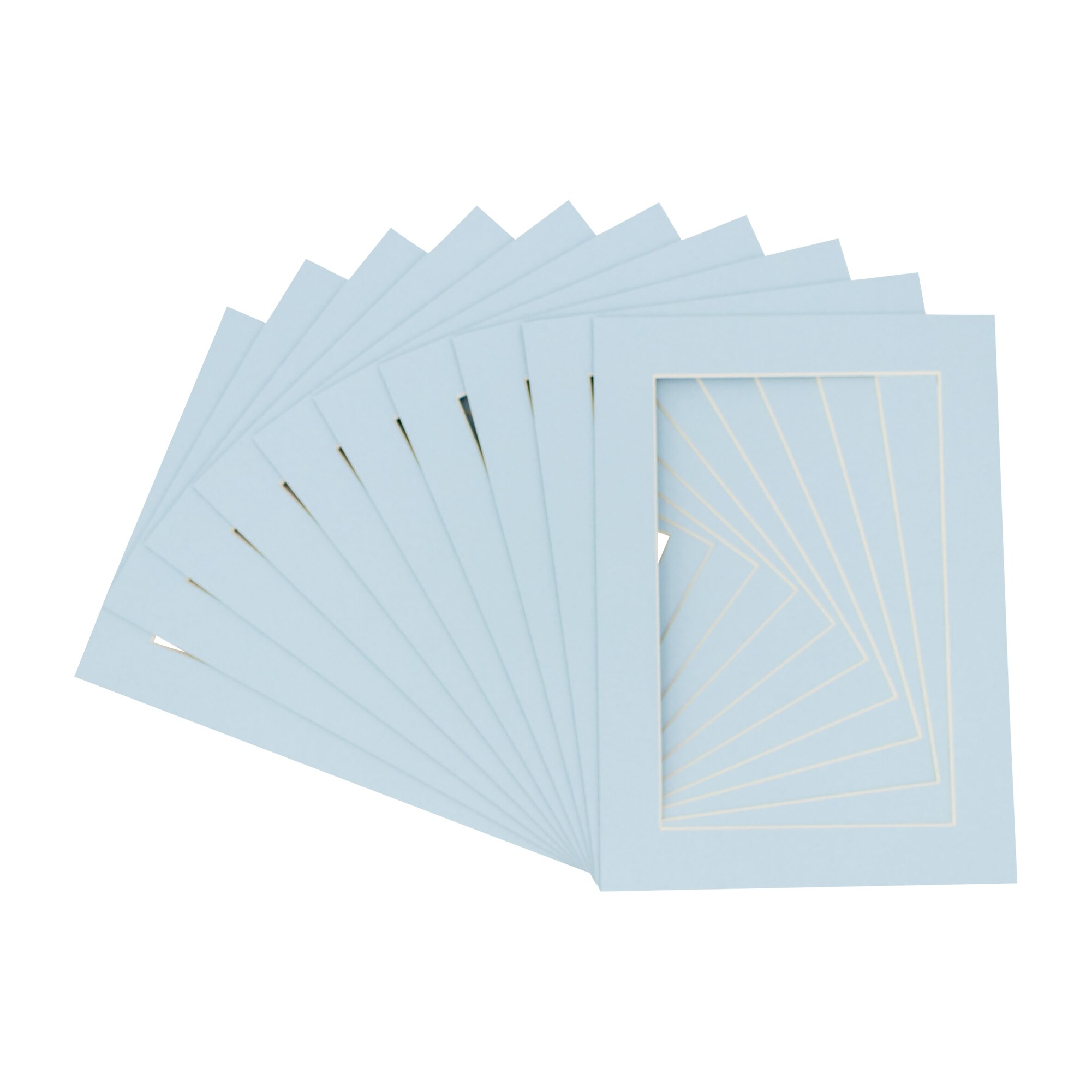 Pack of 10, 11x14 Photo Mats for 5x7 Picture Framing Acid Free 8-ply, White