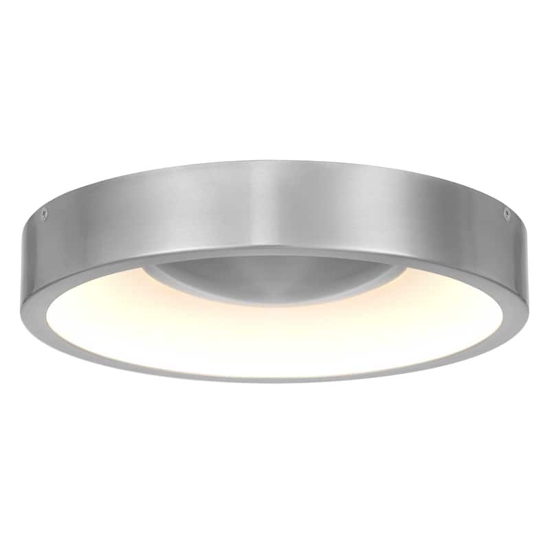 11 Inch LED Flush Mount Light Etched Glass Shade 35W 1850 Lumens - Brushed Nickel