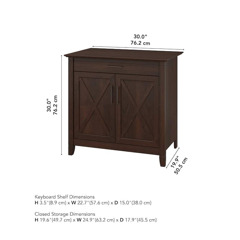 Key West Secretary Desk with Storage Cabinet by Bush Furniture