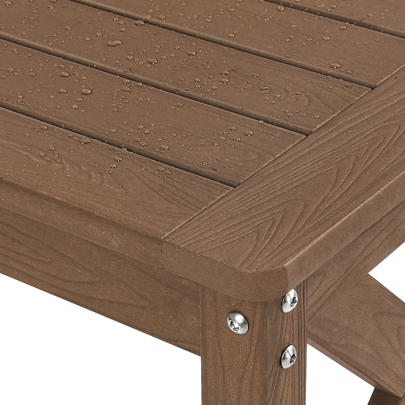 Modern 47.in All-Weather HDPS Outdoor Backless Bench