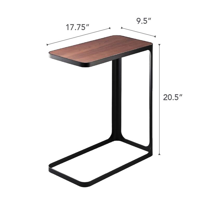 Yamazaki Home C Side Table, Steel, Holds 22 lbs, No Assembly - L 17.72 x W 9.45 x H 20.47 inches