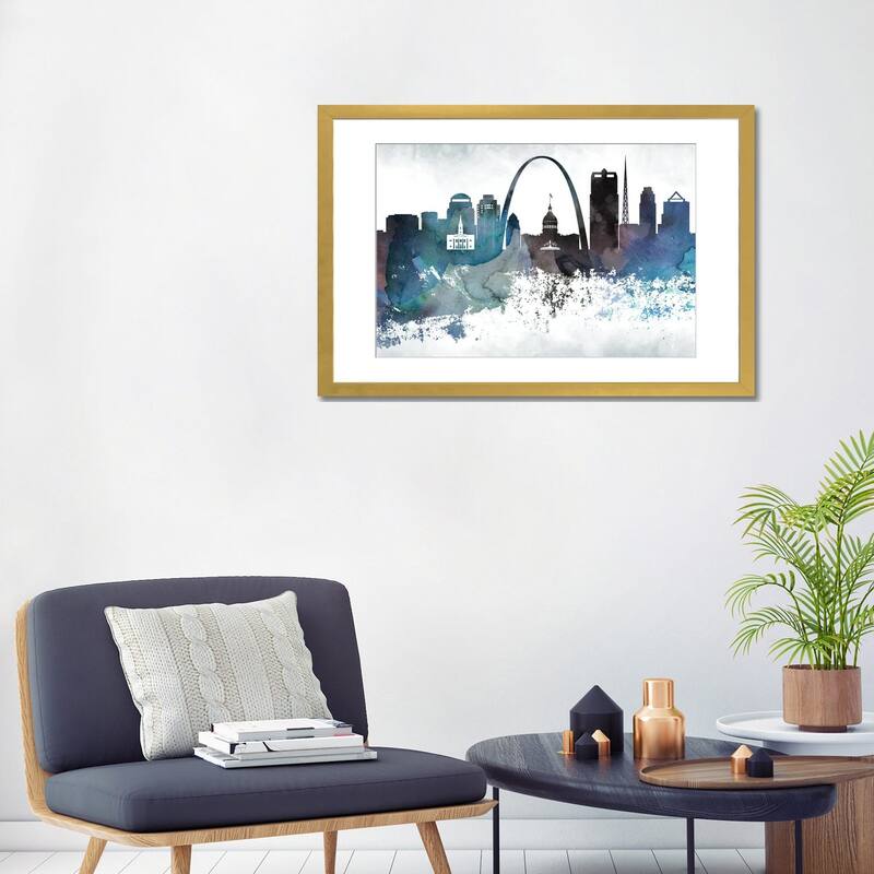 iCanvas "Saint Louis Bluish Skylines" by WallDecorAddict
