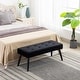 preview thumbnail 17 of 33, Kipp Velvet Upholstered Button Tufted Bench Ottoman Black